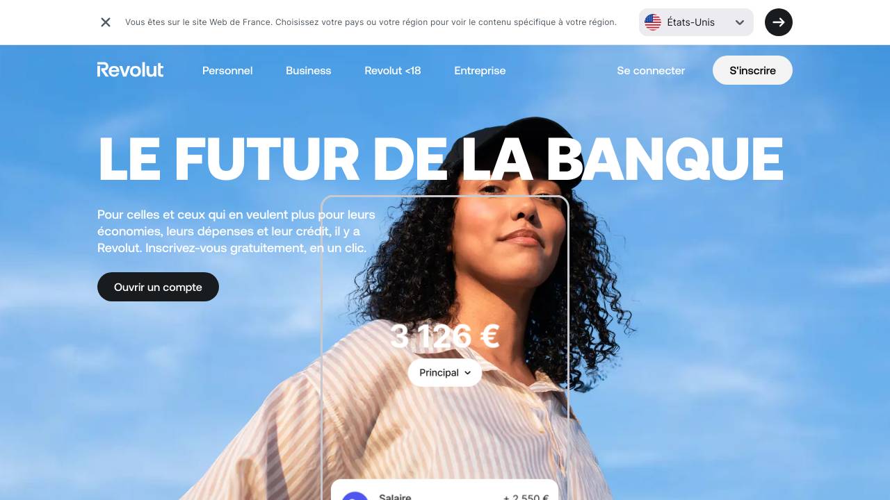 Homepage Revolut Carta