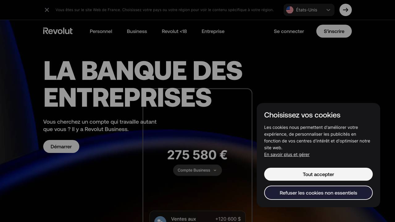 Homepage Revolut Enterprise